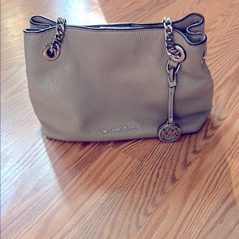 Michael Kors Gray Leather Shoulder Bag